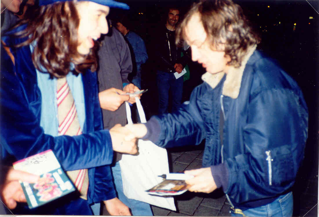 Hannes mit Angus Young von AC/DC